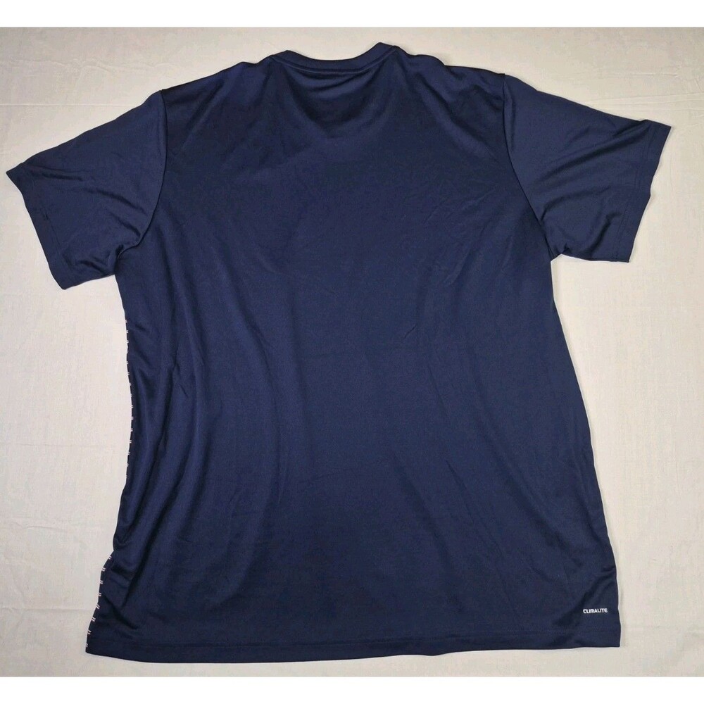 Adidas Shirt Climalite Men's Size 2XL Blue Red White Stripe Colorblock XXL - Picture 2 of 14